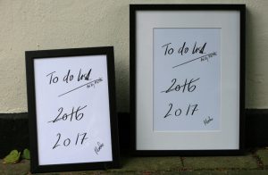 ToDo Listen 2017. Leveres i A4 print/ signeret. Illustration Merete Helbech Hansen