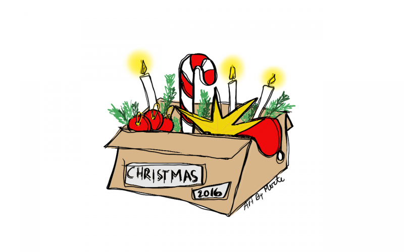 Merete Helbech. Julestreger. Jul. Illustration
