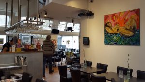 Café Einstein Vordingborg. April 2017 - Malerier Merete Helbech Hansen