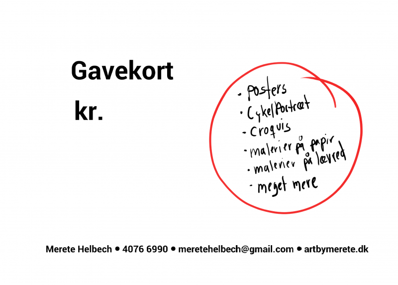 Merete Helbech. Gavekort